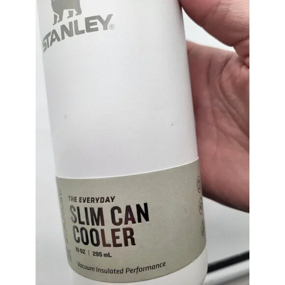 Stanley 10 Oz The Everyday Slim Can Cooler Frost White Vacuum Insulated - Picture 3 of 8